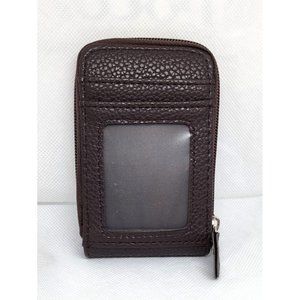 Coffee Mini Credit Card Case - Multi Card Slot Card Holder with ID Window